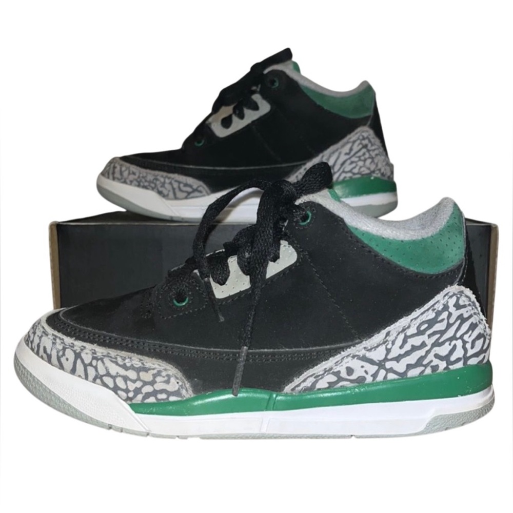 Jordan Black and Green Sneakers with Elephant Print